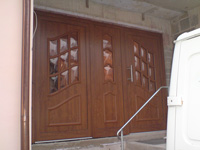 Aluminiumhaustür in Holzdekor Golden Oak